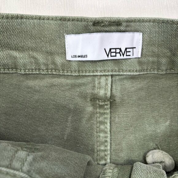 Vervet Jeans Womens Size 14 Green Cargo High Rise Loose Fit Wide Leg - Picture 4 of 8